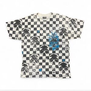 Hybrid & Company Black and White Checkered Skull Tee